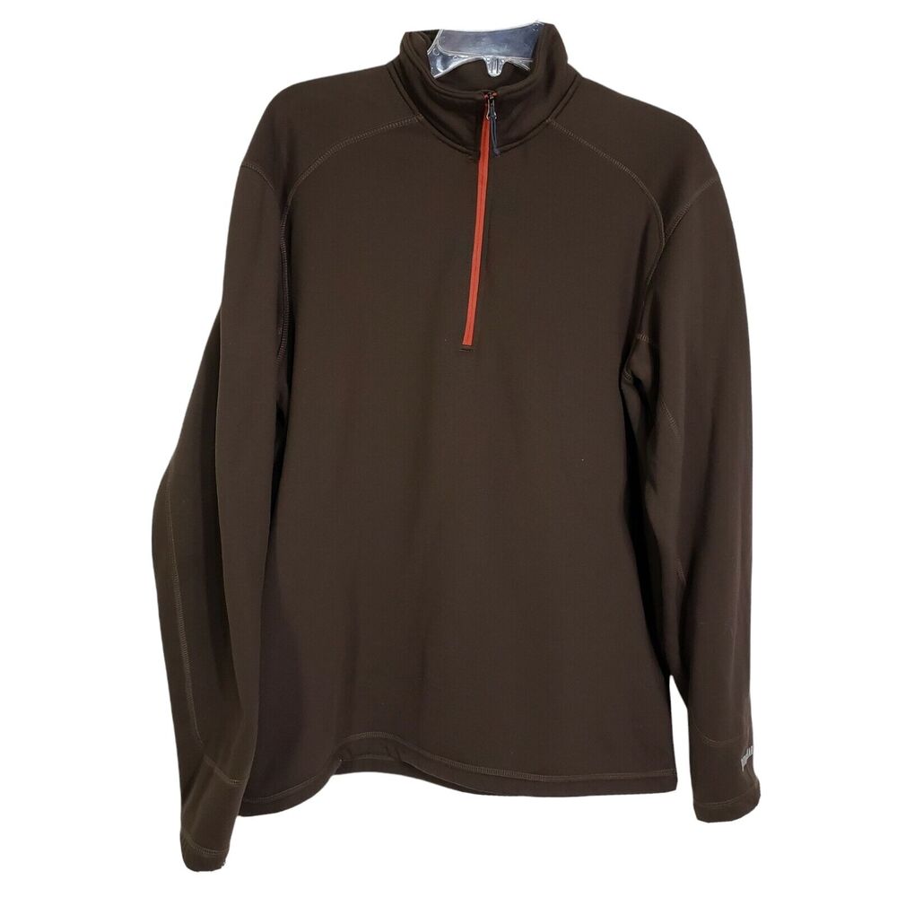 Guide Gear Mens Sweatshirt Medium Green Pullover Quarter Zip Fleece Field Tested
